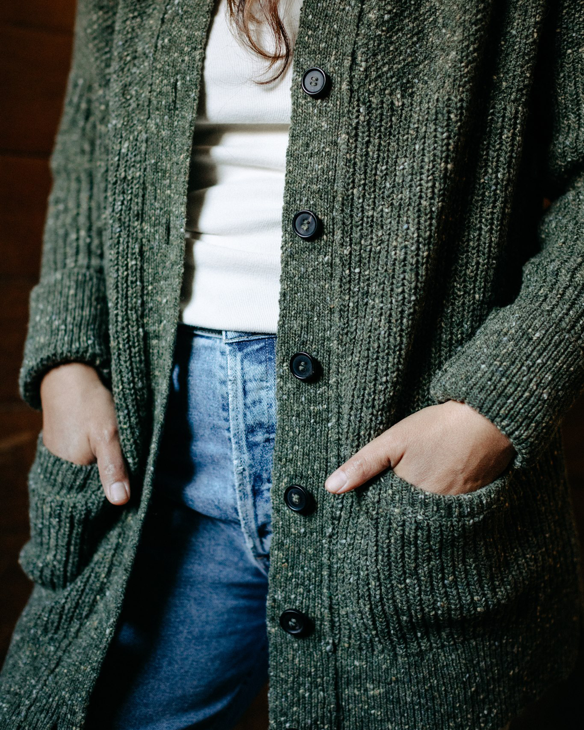 ジャケット・アウター ounce / rene round tweed knit jacket Tailored Contrast Stitch Tweed Knit Jacket | Ming Wang